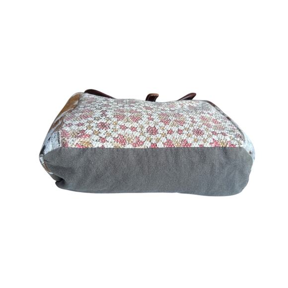 Myra Bag Upcycled Canvas Leather & Cow Hide Backpack main image 6
